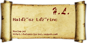 Halász Lőrinc névjegykártya