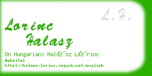 lorinc halasz business card